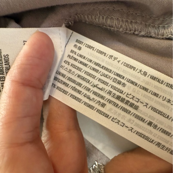 Abercrombie & Fitch Light Purple Gray Wrap Around Tie Waist Linen Blend Top Sz S - Picture 9 of 11